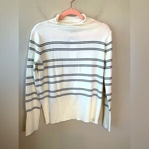 French Connection White striped sweater size L